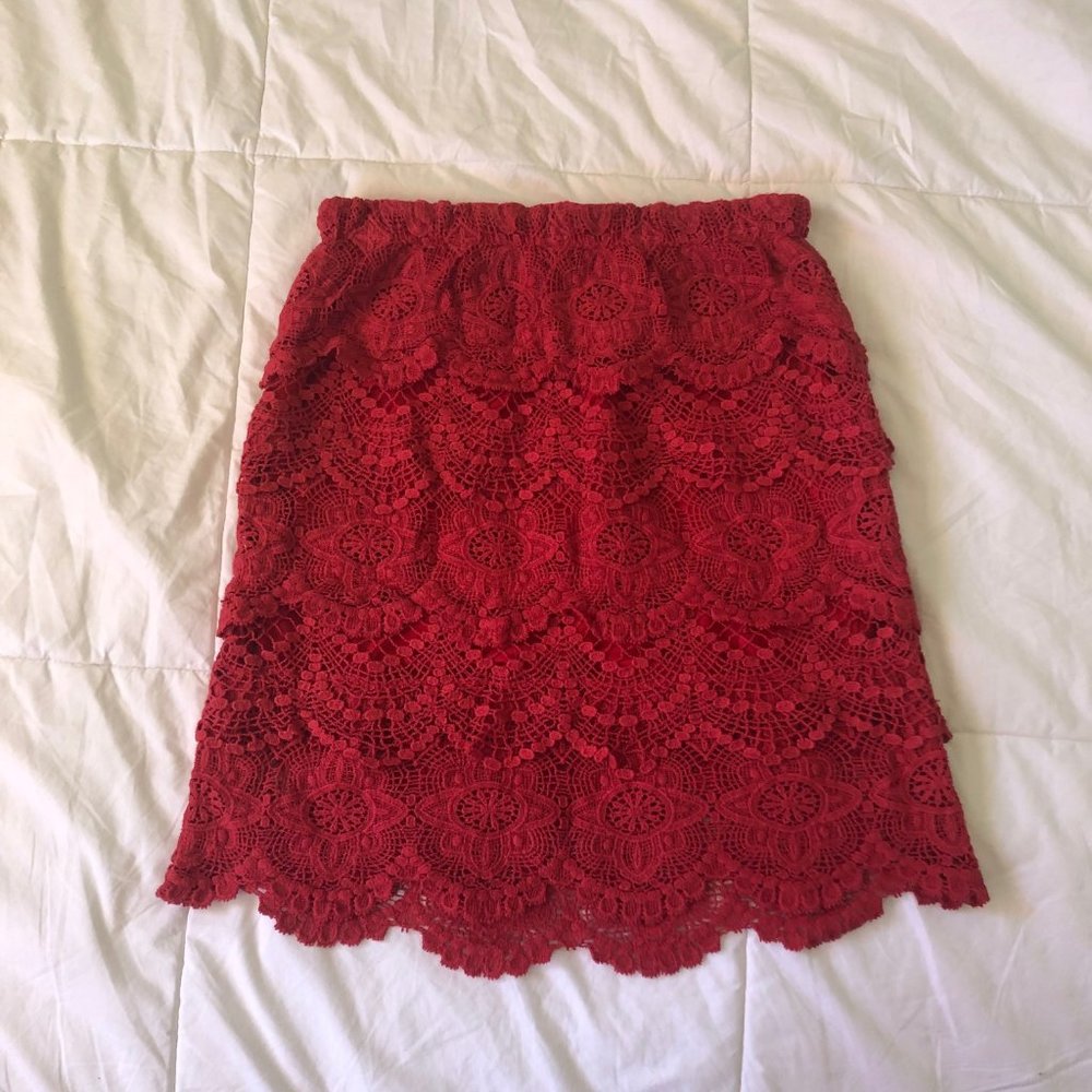 Tiered Red Skirt